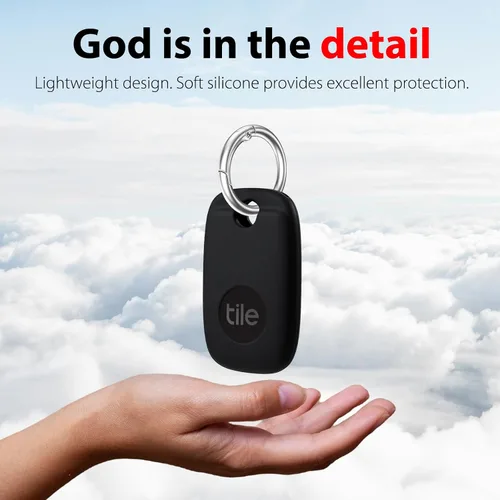 Vista 4 de Funda de silicona para Tile Pro 2022 con llavero, paquete de 2 fundas protectoras antiarañazos con mosquetón (negro/naranja)
