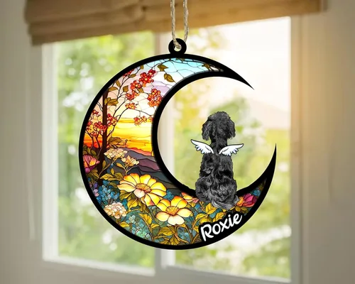 Vista 473 de LOVELYPOD Adorno de Navidad personalizado para perro Basset Hound (marrón) Basset Hound (marrón) adorno para atrapasoles de perro, razas de perros