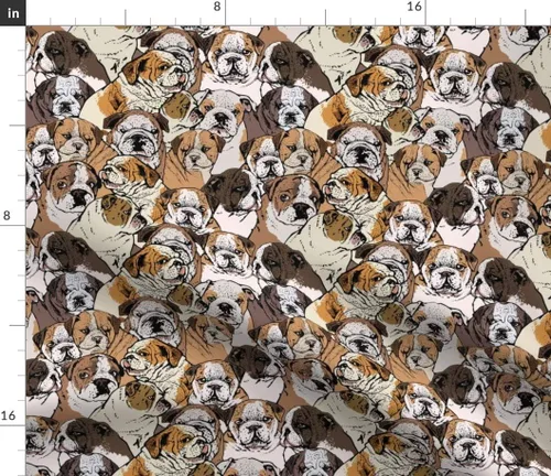 Vista 3 de Spoonflower Tela – Bulldog Inglés Bulldogs Patrón Cachorro Animal Impreso en Petal Signature Tela de Algodón Fat Quarter – Costura Acolchado Ropa