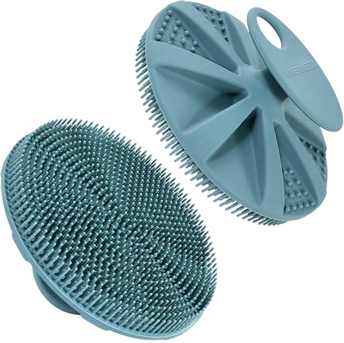 Vista 16 de INNERNEED Cepillo de ducha de silicona suave de grado alimenticio, negro+