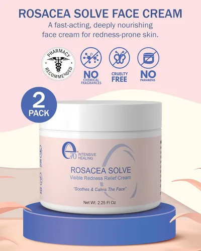 Vista 2 de Tratamiento para rosácea para el cuidado de la piel facial en crema para mujeres y hombres (paquete de 2) - Hidratante suave que reduce