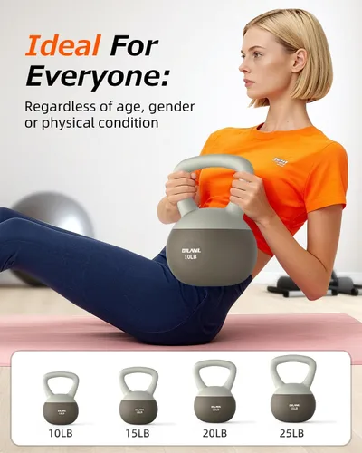 Vista 6 de Soft Kettlebell, Safe Strength Training Kettle bell, Cushioned Impact-Resistant Base and Anti-Slip Grip Weight, Kettlebells Set for Home Workouts