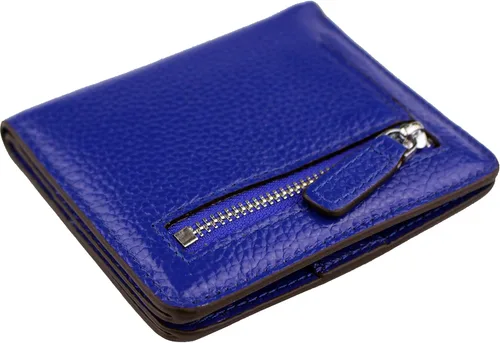 Vista 5 de Cartera de cuero genuino para mujer con bloqueo RFID