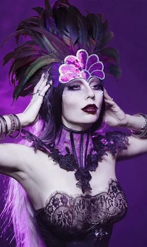 Vista 2 de HOMELEX Tocado de plumas negras para mujer, accesorios de carnaval caribeño