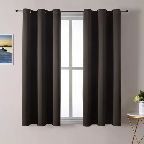 Vista 114 de ChrisDowa - Cortinas cortas para ventana de 40 pulgadas para dormitorio - Cortinas cortas con ojales y aislamiento térmico para oscurecer