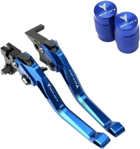 Vista 3 de F para Yamaha MT07 FZ07 Mt-07 2019 2020 2021 Palancas de embrague de freno corto y tapas de aire Y para válvula de neumático de automóvil