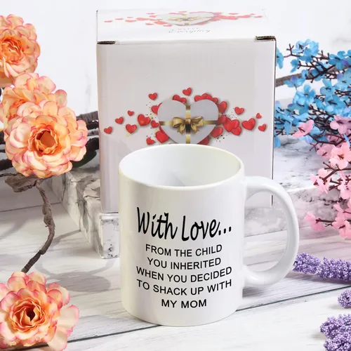 Vista 7 de WENSSY Regalos para padrastro, taza con amor del niño que heredaste, regalo de cumpleaños para el día del padre para padrastro de hijastra hijastro
