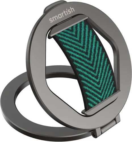 Vista 10 de Smartish® MagSafe Grip Kickstand - Quickstand - Agarre Magnético para Teléfono Celular con Anillo para Dedo, Relleno de Calcetín Navideño - Soporte