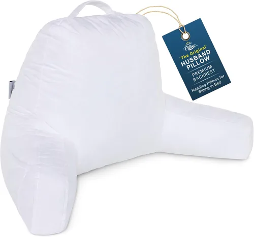 Vista 50 de Almohada Husband Mediana Negra, Respaldo para Niños, Adolescentes, Adultos Pequeños – Almohada de Lectura con Brazos, Altura Ajustable, Espuma