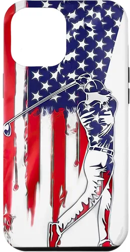 Vista 26 de Funny American Flag Golf For Golfer Case for iPhone 16