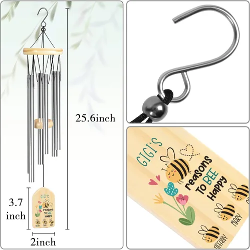 Vista 2 de Jocidea Regalos personalizados de Gigi, campanillas de viento, regalos para Gigi, regalo de abuela, perfecto para el día de la madre, cumpleaños
