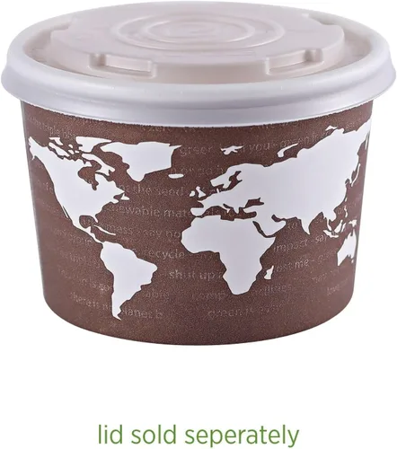 Vista 8 de Eco-Products, Inc Recipientes para sopa con diseño del mundo, Mixto, 1000