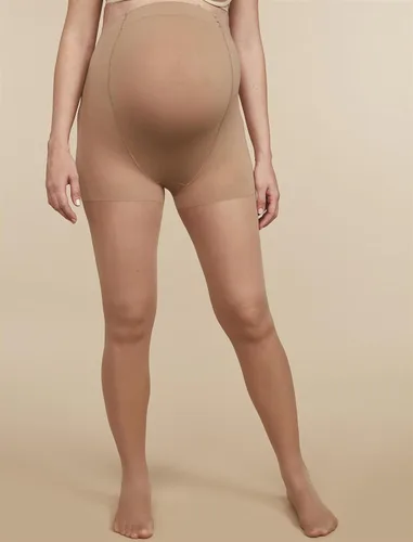 Vista 2 de Motherhood Maternity Medias de compresión transparentes para mujer, para embarazo, sobre el vientre