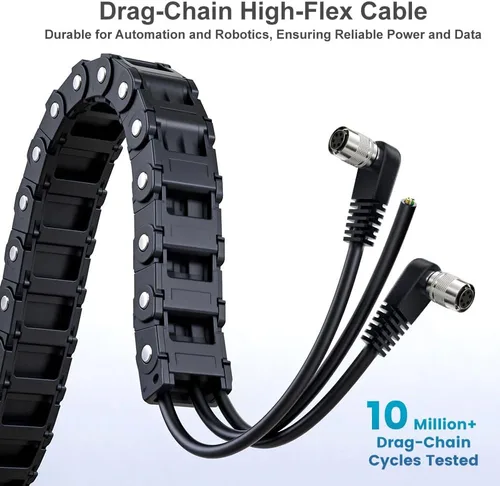 Vista 4 de Alvin's Cables HR10A-7P-6S Hirose 6 Pin hembra a extremo abierto Cable de E/S de alimentación para Sony CCD, Basler, Keyence, Cognex, Baumer