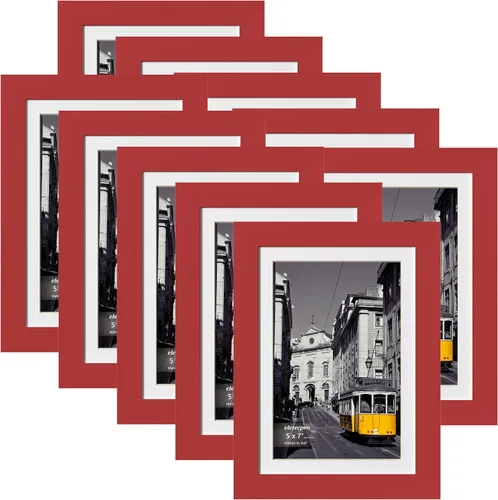 Vista 14 de eletecpro Juego de 5 marcos de fotos de 8 x 10 pulgadas, collage de fotos, decoración de pared, fotos de 5 x 7 con paspartú o de 8 x 10 pulgadas sin
