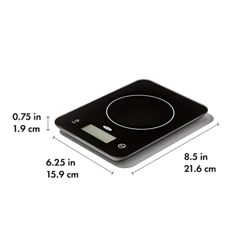 Vista 6 de OXO Good Grips - Báscula de vidrio para alimentos de todos los días, 5 kg/11 lb