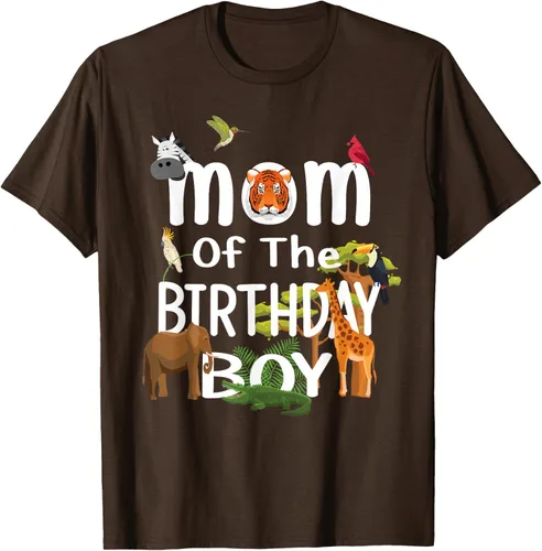 Vista 8 de Camiseta de fiesta de animales con temática de zoológico para niño de cumpleaños, Negro