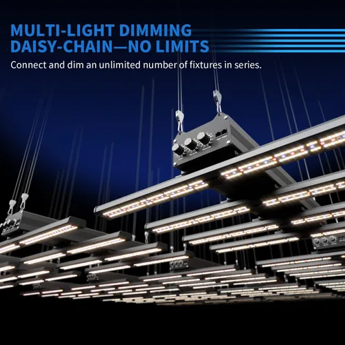 Vista 4 de Luz LED de cultivo de 320 W con 7 espectros ajustables (UV e IR), lámpara de planta de espectro completo regulable para cobertura de 3 x 3 pies