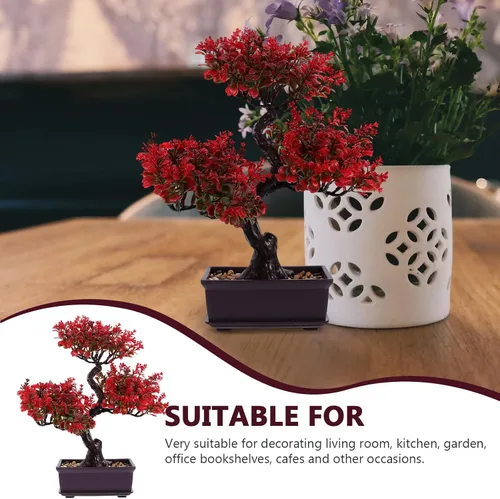 Vista 5 de Árbol bonsái artificial, árbol bonsái falso realista, plantas falsas de interior, planta sintética en maceta, planta bonsái de pino japonés, planta