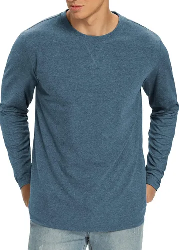 Vista 81 de NITAGUT Camiseta clásica de algodón para hombre con cuello redondo