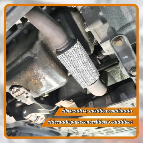 Vista 4 de Protector térmico de escape para automóvil, 15 x 93 pulgadas, material de protección térmica de aluminio en relieve con 20 bridas de metal