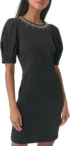 Vista 3 de Karl Lagerfeld Paris Vestido de manga abombada adornado para mujer