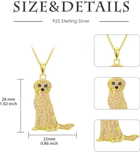 Vista 114 de Collares con colgante de perro de plata de ley S925 – 24 razas corgi/husky/labrador/pastor para mujer