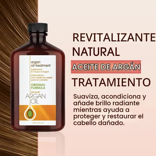 Vista 3 de One 'n Only Tratamiento capilar con aceite de argán, suero de control de humedad y encrespamiento, 2 onzas