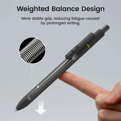 Vista 5 de 16 bolígrafos de gel negros - 0.7mm de punta media, bolígrafos de tinta negra Escritura suave - Bolígrafo retráctil de secado rápido para hombres