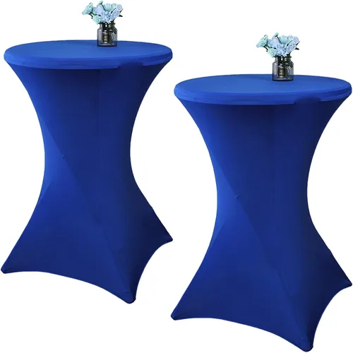 Vista 15 de Paquete de 2 manteles de cóctel de elastano de 24 x 43 pulgadas, redondos, ajustables, para bodas, banquetes, eventos, fiestas