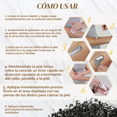 Vista 6 de GiGi Cera dura de desintoxicación de carbón 5 oz Desintoxica los poros, exfolia la piel, la cara, el cabello en bikini y la piel sensible, salón