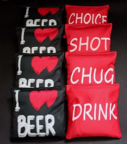 Vista 6 de St Pattys Cornhole Bean Bags 8 Regulation Bags Pot of luck Irish Game Negro/Azul