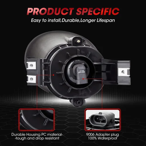 Vista 4 de Conjunto de luces antiniebla de repuesto para 2002-2008 Ram 1500, 2003-2009 Ram 2500, 2003-2010 Ram 3500 camioneta pickup, 2005-2006 Durango
