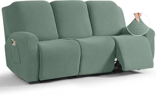 Vista 60 de TAOCOCO Funda reclinable de 4 piezas, funda elástica para sofá reclinable de 4 piezas, funda reclinable con 1 asiento, protector de sofá suave