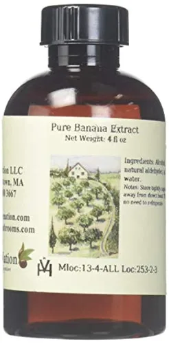 Vista 3 de Olivenation Extracto puro de plátano 4 oz. All Natural Sugar Free Liquid Adds Sweet Tropical Taste/Aroma in Baked Goods, Sauce, Frosting/Fillings