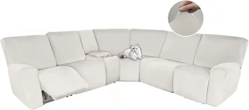 Vista 72 de HDCAXKJ Fundas de sofá seccional reclinable de terciopelo, cubierta de sofá seccional en forma de L, lavable, elástica, suave, para rincón