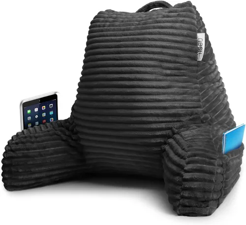 Vista 30 de Nestl Almohada de lectura para niños y adolescentes con espuma viscoelástica triturada, almohadas de respaldo de felpa de corte lujoso para leer