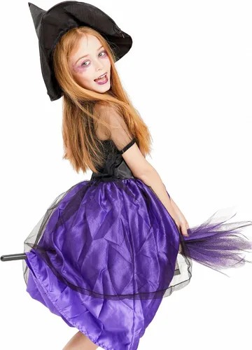 Vista 3 de Disfraz de bruja para niñas, disfraz de araña para niños, disfraz de araña de Halloween