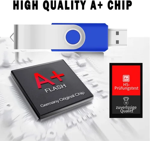 Vista 3 de Paquete de 50 unidades flash USB 2.0 de 128 MB, unidades flash USB 2.0 a granel para almacenamiento (azul) Unidades de pulgar de 128 GB a granel