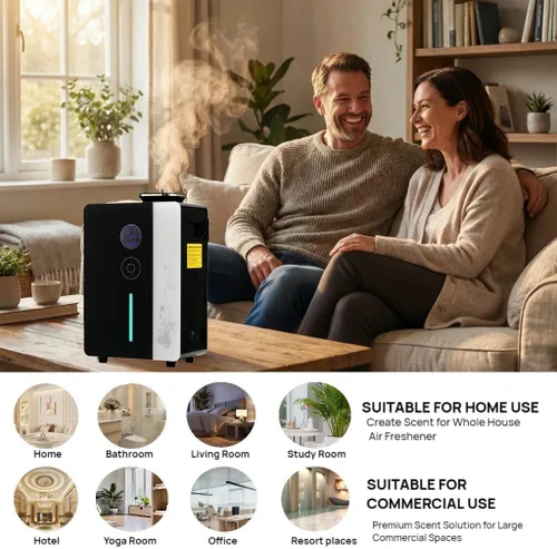 Vista 2 de Difusor - Máquina de aire WiFi para uso doméstico y comercial, cubre 7500 pies cuadrados, difusor de aceite HVAC sin agua para nebulización de aire
