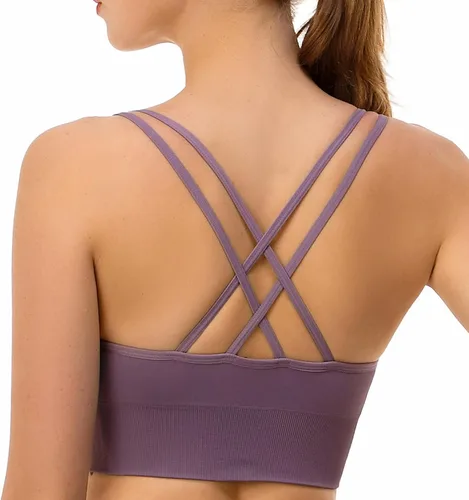 Vista 3 de Sujetador Deportivo para Mujer, Camiseta sin Mangas de Yoga a prueba de golpes, Sujetador de entrenamiento Frontal Correr