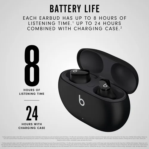 Vista 3 de Beats Studio Buds + Auriculares inalámbricos con cancelación de ruido, color negro/dorado (renovados)
