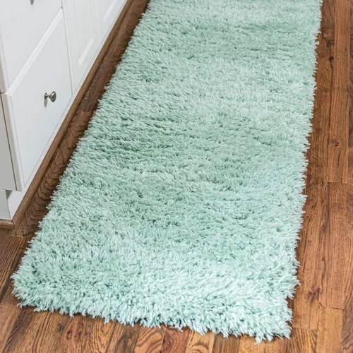 Vista 64 de Rugs.com - Alfombra de la colección Infinity, alfombra de pelo mullido sólida de 2 x 3 pies, color azul Egeo, perfecta para salas de estar