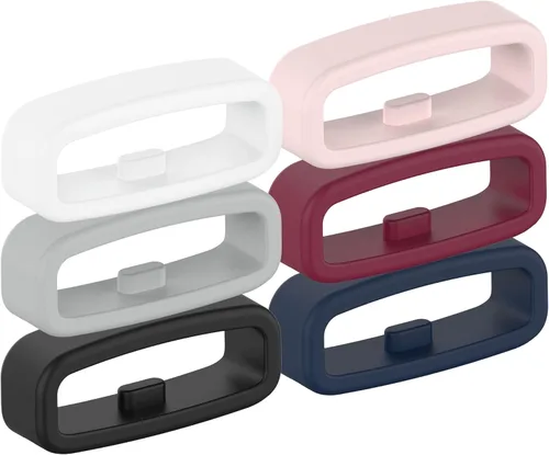 Vista 9 de Anillos de sujeción compatibles con Garmin Instinct 2/Instinct/Forerunner 35/Forerunner 30 bandas (paquete de 6) con hebilla de goma para reloj