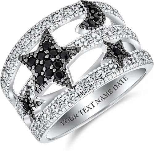 Vista 3 de Bling Jewelry - Anillo para mujer, chapado en plata
