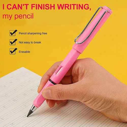 Vista 4 de Lápiz sin tinta Eternal, tecnología de escritura, lápiz eterno con bolígrafo reemplazable, paquete de 12 puntas de bolígrafo