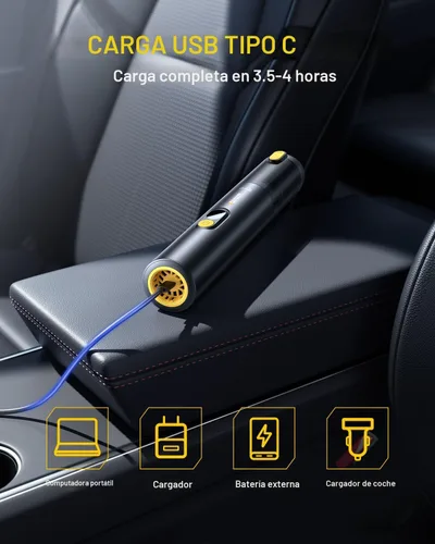 Vista 7 de AUXITO Aspiradora de Coche Portátil Inalámbrica 14000 Pa de Succión, Aspiradora de Mano Sopla y Aspira 2 en 1, Aspiradora Pequeña de Mano