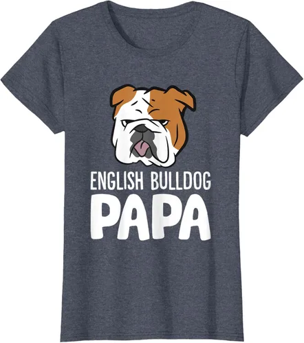 Vista 66 de Camiseta divertida de Bulldog Inglés para papá dueño de perro, Negro