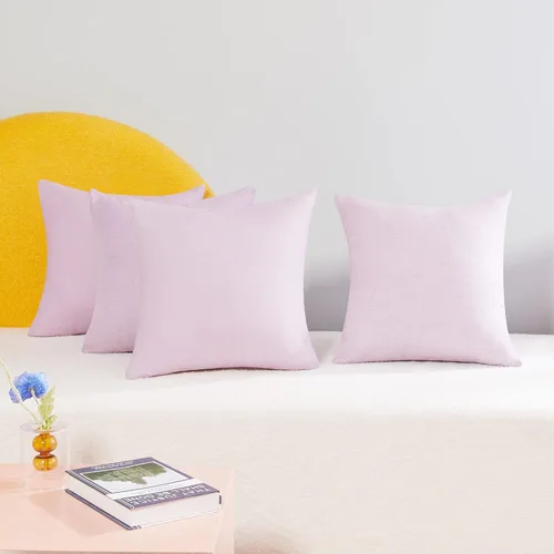 Vista 25 de Deconovo Juego de 2 fundas de almohada de pana suave con cremallera invisible, 16 x 16 pulgadas, color gris pardo, decoración del hogar para sofá