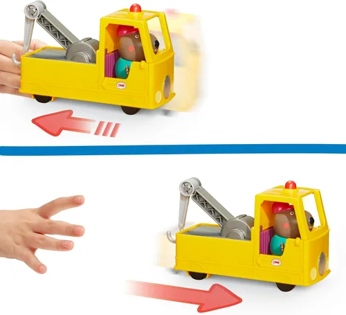 Vista 3 de Peppa Pig Juego de vehículos de construcción y figuras de camión de remolque del abuelo, juguetes preescolares para niños y niñas de 3 años